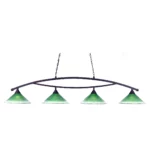 Toltec Bow 4 Light 16 inch Teal Crystal Linear Suspension Light 874-Bn-715