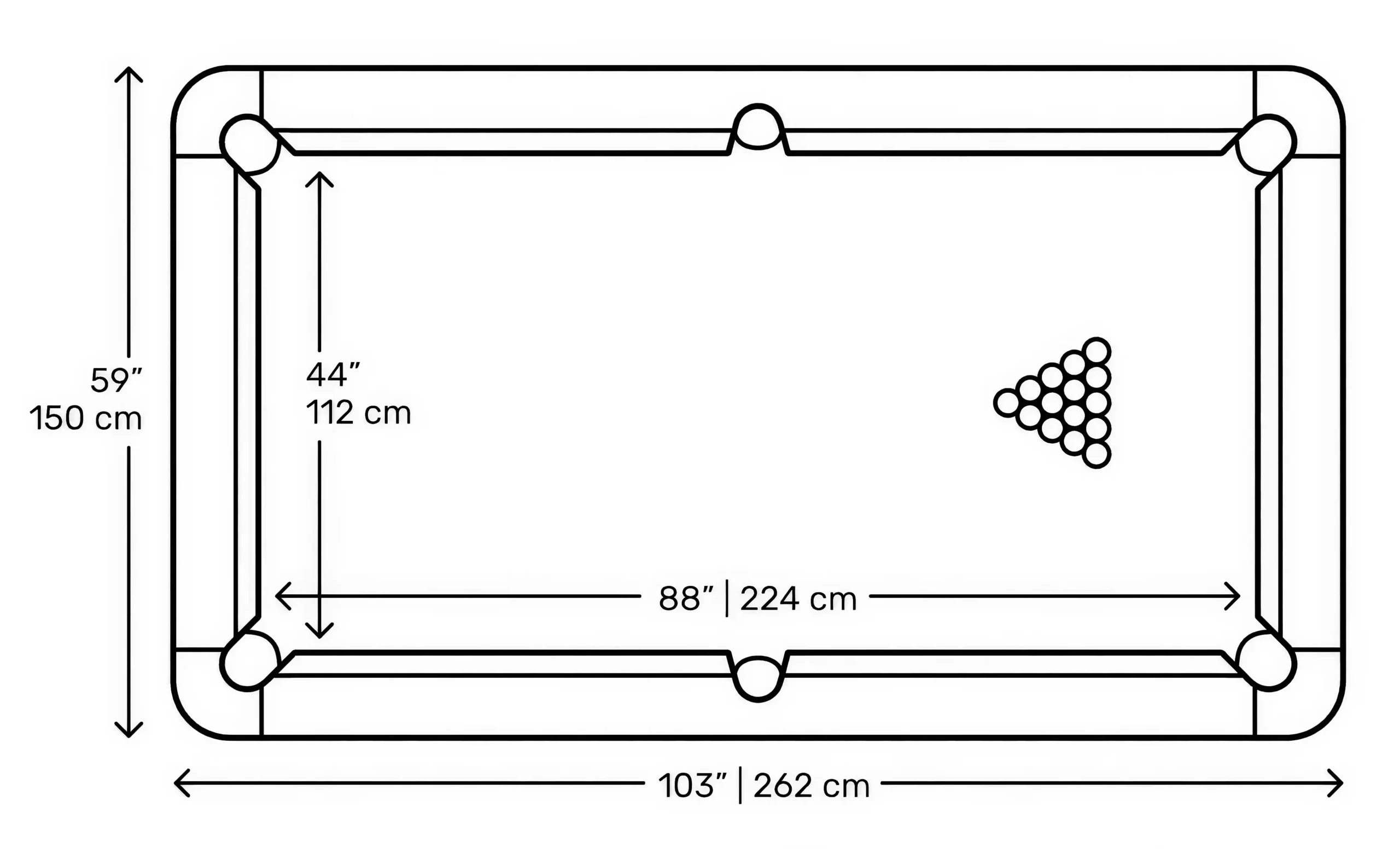 8-Foot Pool Table Fit Measuring 3