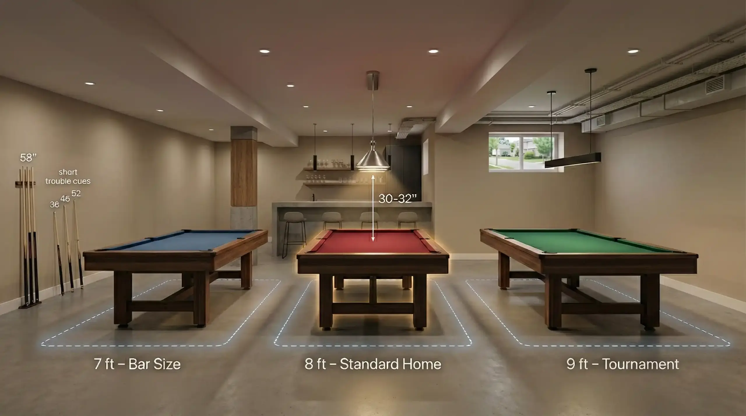 Official Pool Table Sizes Explained