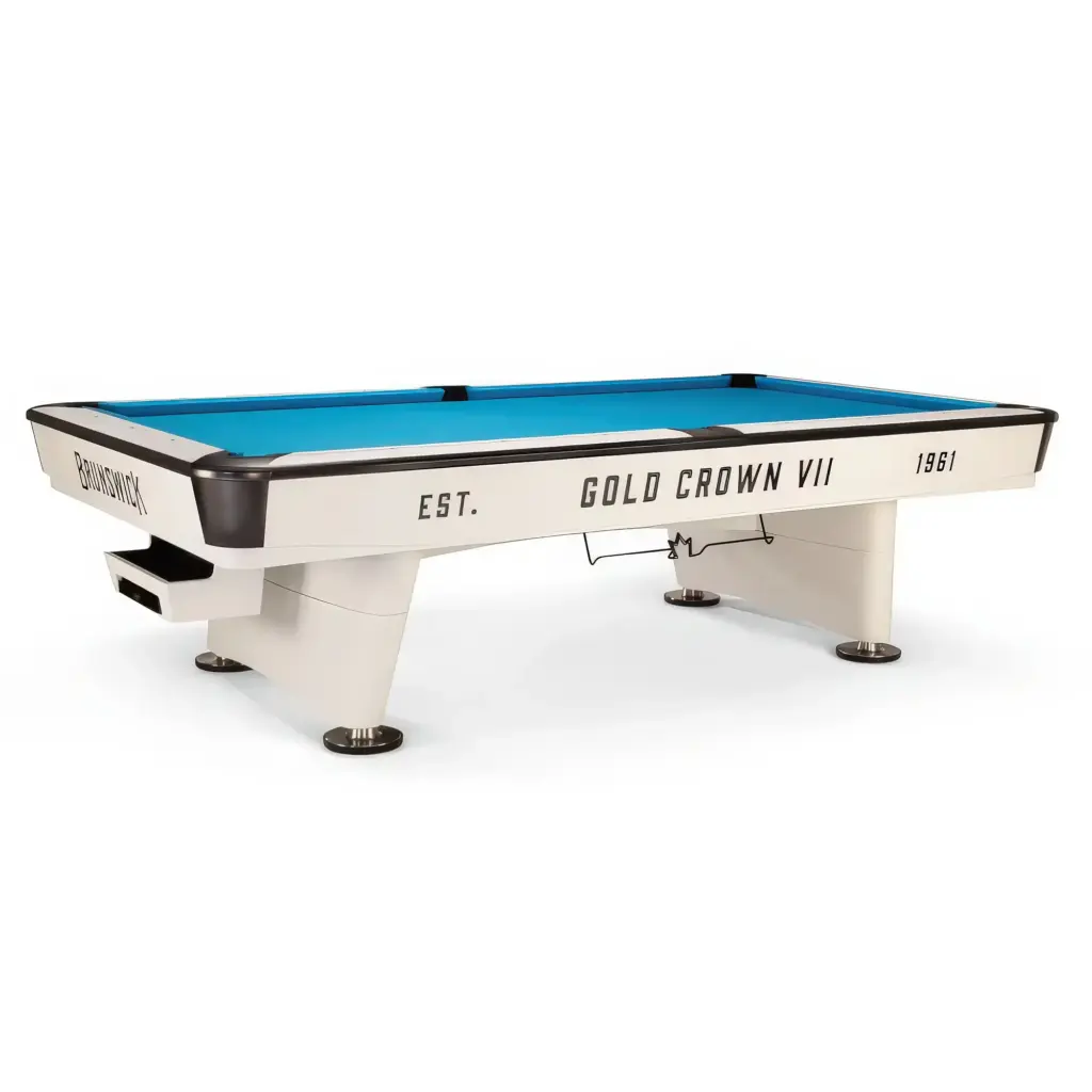 gold crown vii 9 foot-pool table modern white